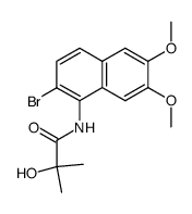 N-(2-bromo-6,7-dimethoxy-1-naphthyl)-2-hydroxy-2-methylpropanamide结构式