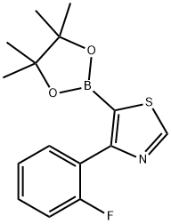 4-(2-Fluorophenyl)thiazole-5-boronic acid pinacol ester结构式