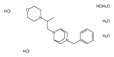 4-[1-(3-benzyl-3,9-diazoniabicyclo[3.3.1]nonan-9-yl)propan-2-yl]morpholin-4-ium,trichloride,trihydrate Structure