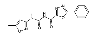 n-(5-methylisoxazol-3-yl)-n'-[(5-phenyl-1,3,4-oxadiazol-2-yl)carbonyl]urea结构式