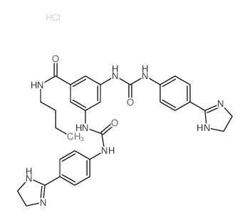 Benzamide,N-butyl-3,5-bis[[[[4-(4,5-dihydro-1H-imidazol-2-yl)phenyl]amino]carbonyl]amino]-,hydrochloride (1:2) structure