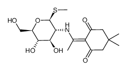 .beta.-D-Glucopyranoside, methyl 2-deoxy-2-1-(4,4-dimethyl-2,6-dioxocyclohexylidene)ethylamino-1-thio- Structure
