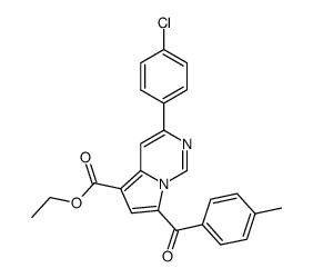 ethyl 3-(4-chlorophenyl)-7-(4-methylbenzoyl)pyrrolo[1,2-c]pyrimidine-5-carboxylate结构式