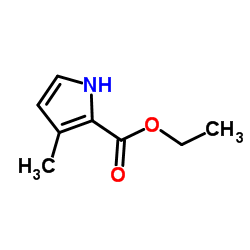 3-甲基-1H-吡咯-2-甲酸乙酯结构式