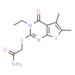 2-[(3-ethyl-5,6-dimethyl-4-oxo-3,4-dihydrothieno[2,3-d]pyrimidin-2-yl)sulfanyl]acetamide结构式