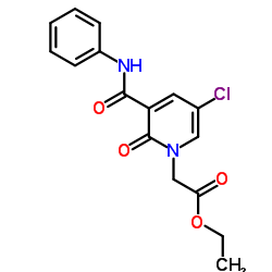 Ethyl [5-chloro-2-oxo-3-(phenylcarbamoyl)-1(2H)-pyridinyl]acetate结构式