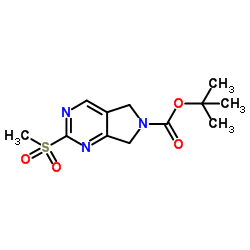 2-甲磺酰基-5H-吡咯并[3,4-D]嘧啶-6(7H)-甲基叔丁酯结构式