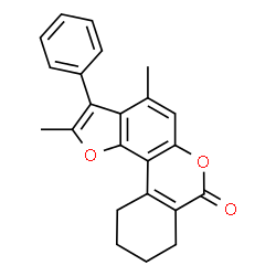 2,4-dimethyl-3-phenyl-8,9,10,11-tetrahydro-[1]benzofuro[6,7-c]isochromen-7-one Structure