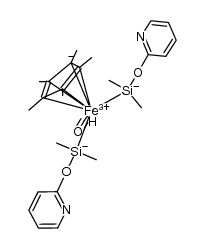 η5-C5Me5(CO)Fe(H)-(SiMe2O(2-C5H4N))2 Structure
