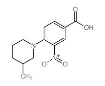 4-(3-甲基哌啶-1-基)-3-硝基苯甲酸结构式