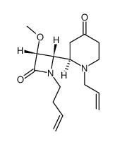 (R)-1-Allyl-2-((2S,3R)-1-but-3-enyl-3-methoxy-4-oxo-azetidin-2-yl)-piperidin-4-one结构式
