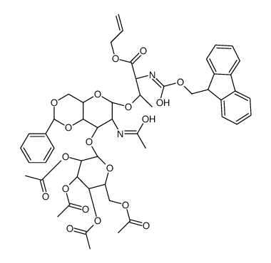 N-Fmoc-4,6-benzylidene-2’3’4’6’-tetra-O-acetyl T Epitope, Threonyl Allyl Ester结构式