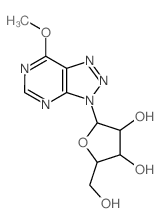 3H-1,2,3-Triazolo[4,5-d]pyrimidine, 7-methoxy-3-.beta.-D-ribofuranosyl- Structure