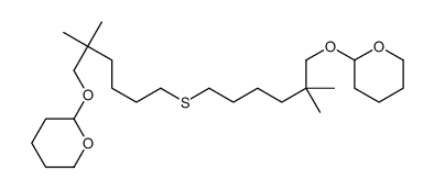 2-[6-[5,5-dimethyl-6-(oxan-2-yloxy)hexyl]sulfanyl-2,2-dimethylhexoxy]oxane Structure