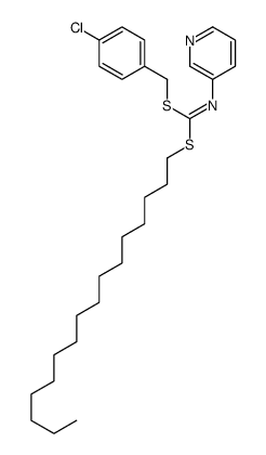 1-[(4-chlorophenyl)methylsulfanyl]-1-hexadecylsulfanyl-N-pyridin-3-ylmethanimine Structure