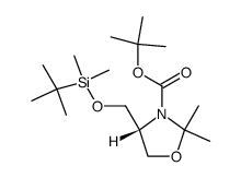 (4S)-4-[(t-butyldimethylsilyloxy)methyl]-2,2-dimethyl-3-[(1,1-dimethylethoxy)carbonyl]oxazolidine结构式