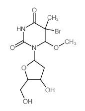 5-bromo-1-[4-hydroxy-5-(hydroxymethyl)oxolan-2-yl]-6-methoxy-5-methyl-1,3-diazinane-2,4-dione Structure