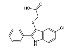2-[(5-chloro-2-phenyl-1H-indol-3-yl)sulfanyl]acetic acid Structure