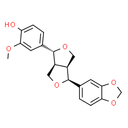 4-[(1R,3aα,6aα)-4β-(1,3-Benzodioxol-5-yl)tetrahydro-1H,3H-furo[3,4-c]furan-1-yl]-2-methoxyphenol结构式