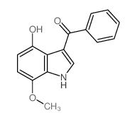 (4-hydroxy-7-methoxy-1H-indol-3-yl)-phenyl-methanone structure