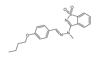 N-[(4-butoxyphenyl)methylideneamino]-N-methyl-1,1-dioxo-1,2-benzothiazol-3-amine Structure