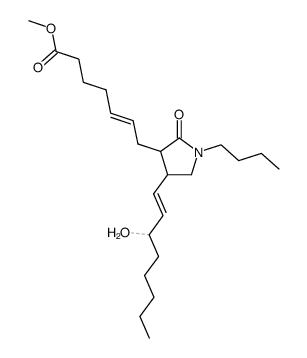 (Z)-7-[1-Butyl-4-((E)-3-hydroxy-oct-1-enyl)-2-oxo-pyrrolidin-3-yl]-hept-5-enoic acid methyl ester Structure