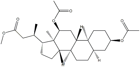 3α,12α-Bis(acetyloxy)-24-nor-5β-cholan-23-oic acid methyl ester结构式