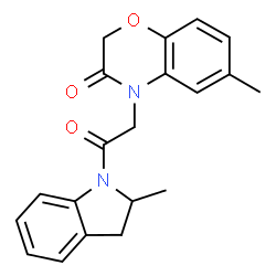 1H-Indole,1-[(2,3-dihydro-6-methyl-3-oxo-4H-1,4-benzoxazin-4-yl)acetyl]-2,3-dihydro-2-methyl-(9CI) Structure