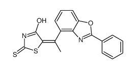 (5Z)-5-[1-(2-phenyl-1,3-benzoxazol-4-yl)ethylidene]-2-sulfanylidene-1,3-thiazolidin-4-one Structure