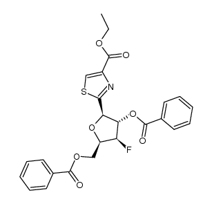 ethyl 2-((2R,3S,4S,5R)-3-(benzoyloxy)-5-((benzoyloxy)methyl)-4-fluorotetrahydrofuran-2-yl)thiazole-4-carboxylate结构式