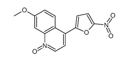 7-methoxy-4-(5-nitrofuran-2-yl)-1-oxidoquinolin-1-ium结构式