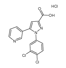 1-(3,4-dichlorophenyl)-5-pyridin-3-yl-1H-pyrazole-3-carboxylic acid hydrochloride结构式