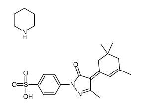 4-[(4E)-3-methyl-5-oxo-4-(3,5,5-trimethylcyclohex-2-en-1-ylidene)pyrazol-1-yl]benzenesulfonic acid,piperidine Structure