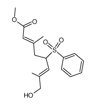 (2E,6E)-3,7-dimethyl-5-phenylsulfonyl-8-hydroxyoctadienoat结构式