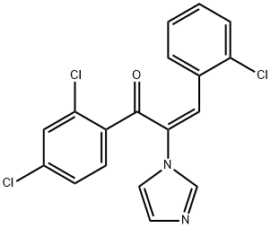 2-Propen-1-one,3-(2-chlorophenyl)-1-(2,4-dichlorophenyl)-2-(1H-imidazol-1-yl)-,(E)- (9CI) structure
