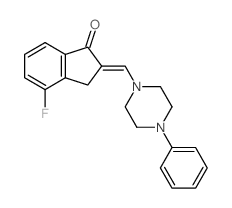 2,3-Dihydro-4-fluoro-2-((4-phenyl-1-piperazinyl)methylene)-1H-inden-1-one结构式