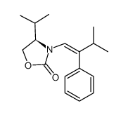 (Z,4R)-4-isopropyl-3-(3'-methyl-2'-phenylbut-1'-enyl)oxazolidin-2-one结构式