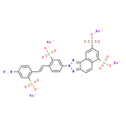 tetrasodium 2-[4-[2-(4-amino-2-sulphonatophenyl)vinyl]-3-sulphonatophenyl]-2H-naphtho[1,2-d]triazole-6,8-disulphonate结构式