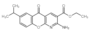 Ethyl 2-amino-7-isopropyl-5-oxo-5H-[1]-benzopyrano[2,3-b]pyridine-3-carboxylate Structure