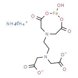 diammonium [[N,N'-ethylenebis[N-(carboxymethyl)glycinato]](4-)-N,N',O,O',ON,ON']hydroxyferrate(2-) structure
