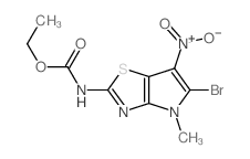 Carbamic acid,(5-bromo-4-methyl-6-nitro-4H-pyrrolo[2,3-d]thiazol-2-yl)-, ethyl ester (9CI) picture