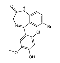 7-bromo-5-(2-chloro-4-hydroxy-5-methoxyphenyl)-1,3-dihydro-2H-benzo[e][1,4]diazepin-2-one结构式