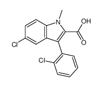 5-chloro-3-(o-chlorophenyl)-1-methylindole-2-carboxylic acid结构式