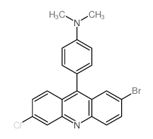 4-(2-bromo-6-chloro-acridin-9-yl)-N,N-dimethyl-aniline structure