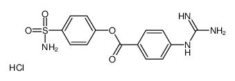 (4-sulfamoylphenyl) 4-(diaminomethylideneamino)benzoate,hydrochloride Structure