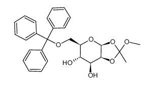 1,2-O-(1-methoxyethylidene)-6-O-trityl-β-D-mannopyranose Structure