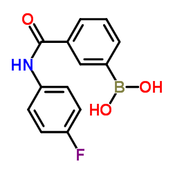 (3-((4-氟苯基)氨基甲酰)苯基)硼酸结构式