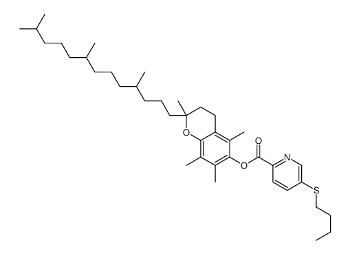 [2,5,7,8-tetramethyl-2-(4,8,12-trimethyltridecyl)chroman-6-yl] 5-butyl sulfanylpyridine-2-carboxylate structure