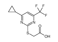 ([4-Cyclopropyl-6-(trifluoromethyl)pyrimidin-2-yl]thio)acetic acid structure