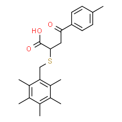 4-(4-METHYLPHENYL)-4-OXO-2-[(2,3,4,5,6-PENTAMETHYLBENZYL)SULFANYL]BUTANOIC ACID结构式